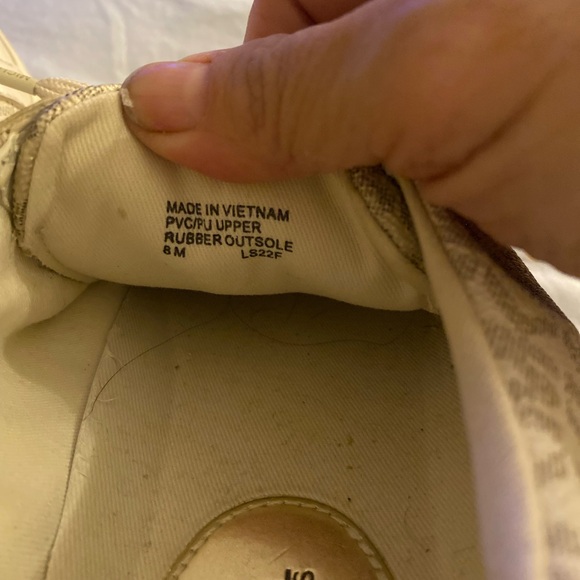 Michael Kors Cream and Gold Sneakers with logo print - Picture 7 of 9